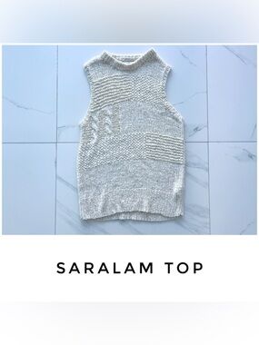 Saralam top size Small cream knit crochet